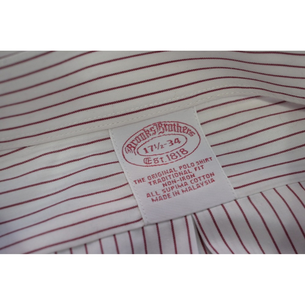 Brooks Brothers Button Down Shirt Mens XL 17.5-34 Traditional Fit Striped EUC - Picture 8 of 10